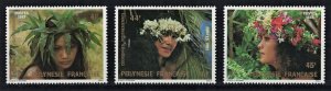 FRENCH POLYNESIA 1983 - Flower, native women/ complete set MNH