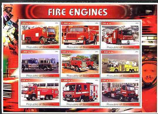 Somalia 2002 Fire Engines #1 perf sheetlet containing set...