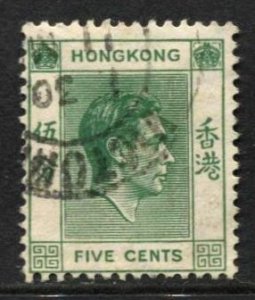 STAMP STATION PERTH Hong Kong #157 KGVI Definitive Used CV$0.30