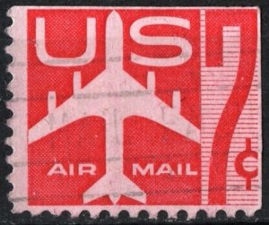 SC#C60 7¢ Jet (Red) Booklet Single (1960) Used