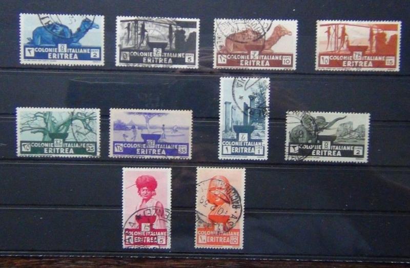 Eritrea 1933 set to 10L Used SG199 - SG208