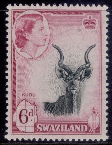 SWAZILAND QEII SG58, 6d black & magenta, LH MINT.