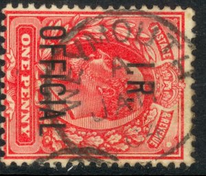 GREAT BRITAIN 1902-04 KEDVII 1d IR OFFICIAL Sc O20 WEYMOUTH PMK VFU