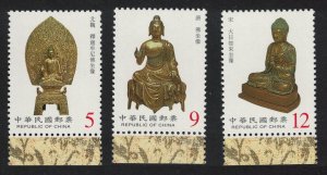 Taiwan Ancient Statues of Buddha 3v Margins 2001 MNH SG#2711-2713