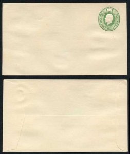 ES69 KGV 1/2d Green Post Office Issued Envelope Size G Flap at Right Mint