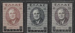 GREECE, 469-471, MNH, DEATH OF FDR