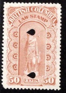 BCL11, 50c, buff, used, British Columbia Law Revenue Stamp, 3rd issue, p.11