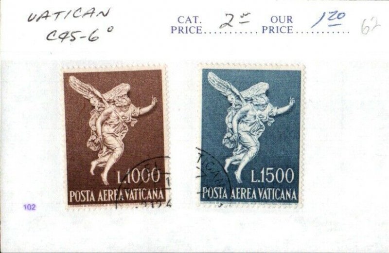 Middlesex Stamps, Vatican City Airmail C45-46, Postally used. cc15