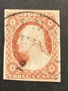 US Stamps- SC# 10 - 4 Margins - 1853 XCL  - Very Sound - Used - SCV =   $935.00