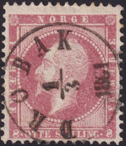 Norway 1856 #5 fvf u 8s Dull Lake