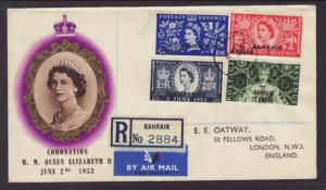 Bahrain 92-95 QEII Coronation Typed FDC