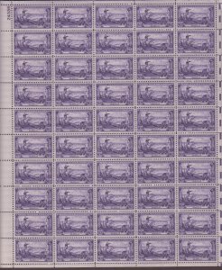 USA, 1003, BATTLE OF BROOKLYN, MINT NH, VINTAGE 1950'S, FULL SHEET OF 50