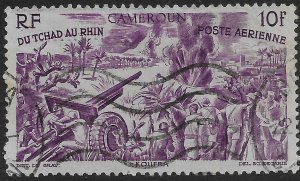 CAMEROUN (FRENCH) SG227 1946 10f PURPLE AIR STAMP USED