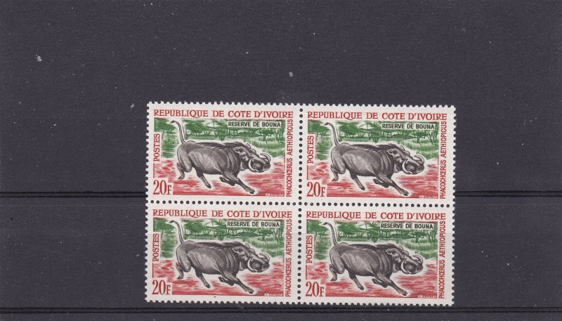 Ivory Coast 1963b #207 --  MNH -Block of 4 -- Warthogs