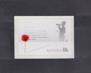 AUSTRALIA - 2011 REMEMBRANCE DAY - SELF ADHESIVE STAMP 1V MINT NH