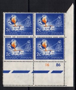 South Africa # 257 Plate Block MNH