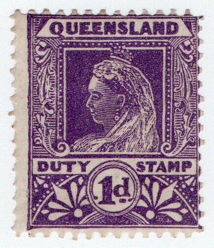 (I.B) Australia - Queensland Revenue : Stamp Duty 1d (Widow's Weeds)