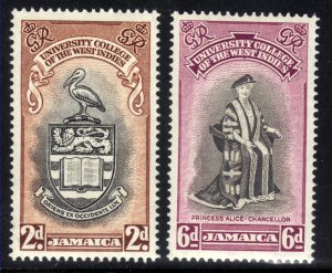 Jamaica 1951 KGV1 Set Inauguration BWI College Umm SG 149 - 150 ( H1117 )