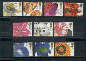 G.B 1997 COMMEMORATIVES  SET GREETINGS FLOWERS USED  h 261121