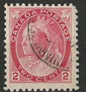 Canada # 77   Victoria  2c carmine 1899    (1)  VF Used