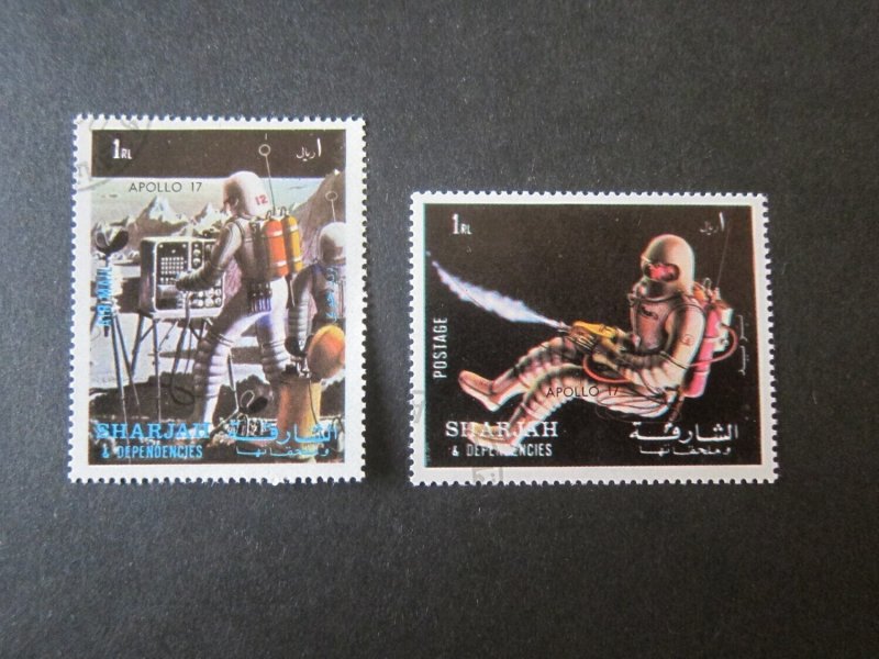 Sharjah 2 stamps space set MNH