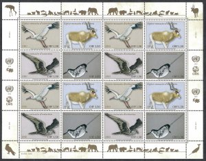 UN Geneva #680-683 1.50fr Endangered Species (2020). Full mini-sheet. MNH