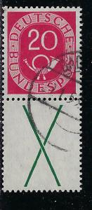 Germany Bund Scott # 677 + label, used, se-tenant, variation S5
