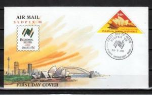 Papua New Guinea, Scott cat. 695. Sydpex 88. First day cover. Opera House.