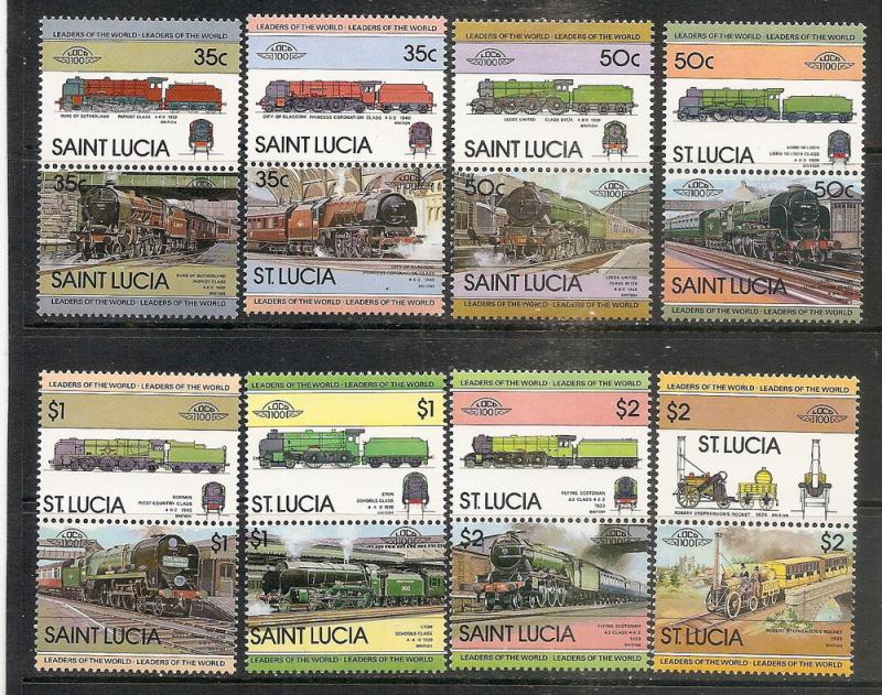 St.Lucia  617-24 MNH 1983 Locomotives