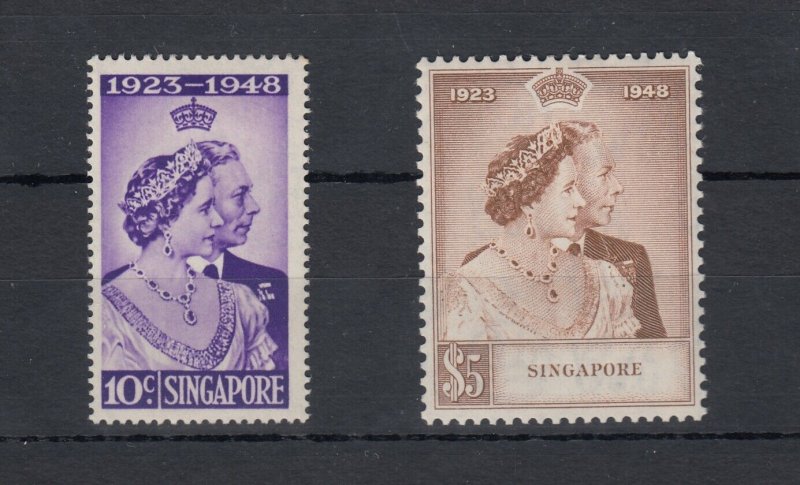 Malaya Singapore KGVI 1948 Silver Wedding Set SG31/32 MVLH J7571