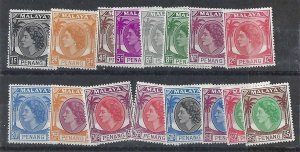 Malaya-Penang Complete Mint set Scott #29-44 NH VF