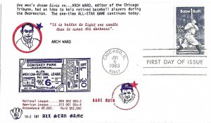 1983 FDC, #2046, 20c Babe Ruth, Evanscraft D-428