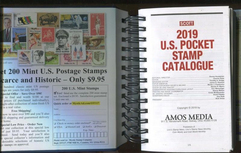 2019 Scott United States Postage Stamp Pocket Catalogue 658 Pages Spiral Bound