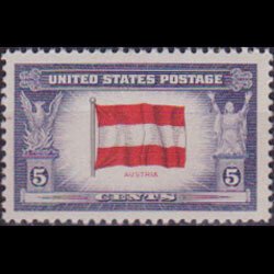 U.S.A. 1943 - Scott# 919 Austria Flag 5c NH