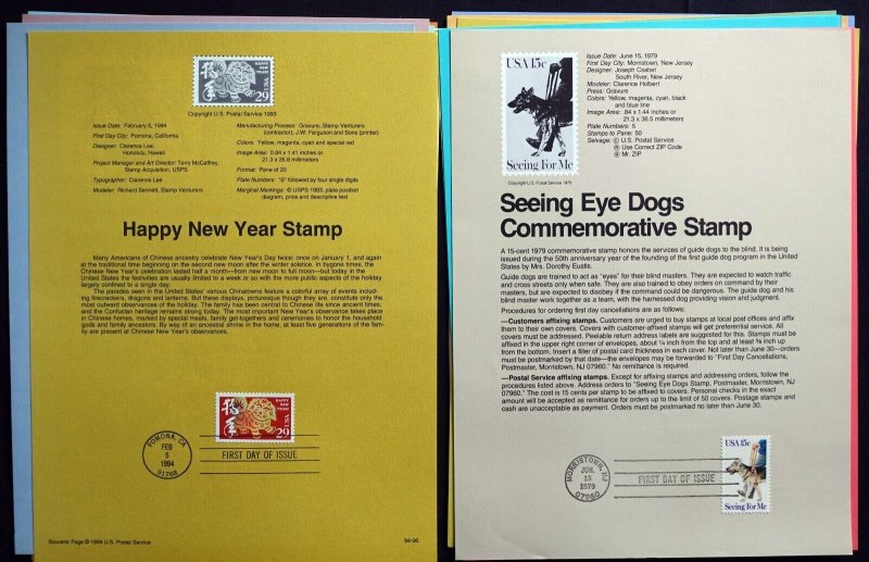 ZAYIX 20 Animal Themed USPS Souvenir Pages First Day Postmark 051723SL11 
