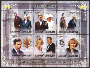 Guinea Bissau 2005 Prince Charles and Camilla Sheet MNH