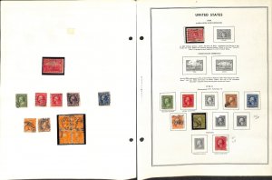 United States Stamp Collection on 30 Harris Pages, 1908 to 1929 (LA)