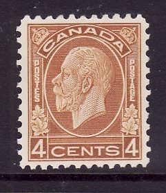 Canada-Sc#198-Unused 4c LH ochre KGV Medallion-1932-id439-