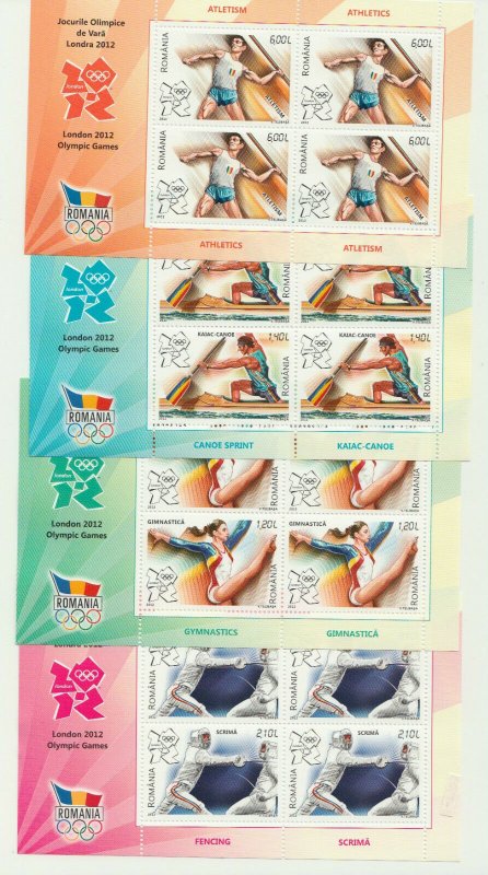 Romania 2012 STAMPS London Olympics sport blocks MNH