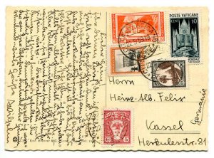 Five-color postcard for foreign countries with twin values