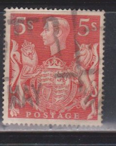 GREAT BRITAIN Scott # 250 Used - KGVI & Arms