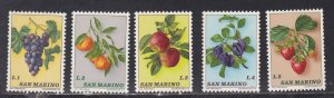 San Marino # 804-808, Fruits, Mint NH, 1/3 Cat.