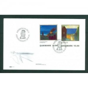Denmark. 1995 FDC Cachet.  Art. Paintings. 10.00 + 15.00 Kr. Sc# 1033-1034.
