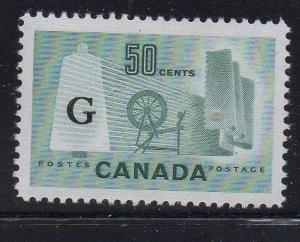 Canada Sc O38a 1961 50 c  Flying G Official stamp mint NH