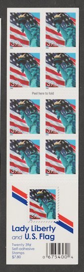 U.S. Scott Scott #3978b Statue of Liberty Stamps - Mint NH Booklet Pane