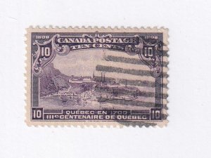 CANADA # 101 VF-USED 10cts QUEBEC TERCENTENARY CAT VALUE $200 AT 15%