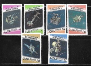 Cuba 2929-2935 20th Anniversary Intercosmos set MNH