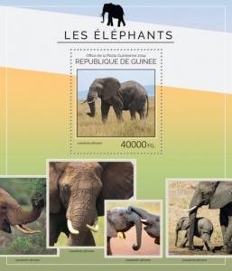 GUINEA 2014 SHEET ELEPHANTS WILDLIFE