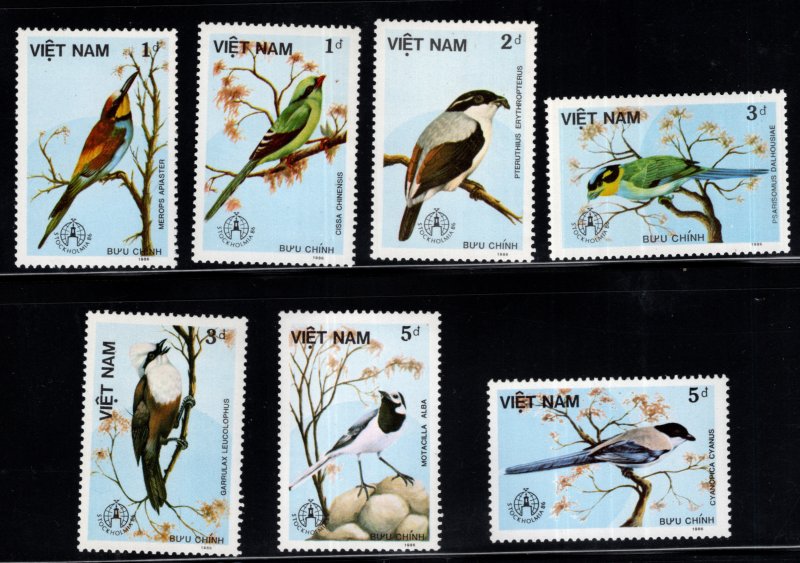 Unified Viet Nam Scott 1660-1667 MNH** perforated Bird set