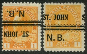Canada Precancel ST. JOHN 3-105-I, 3-105d